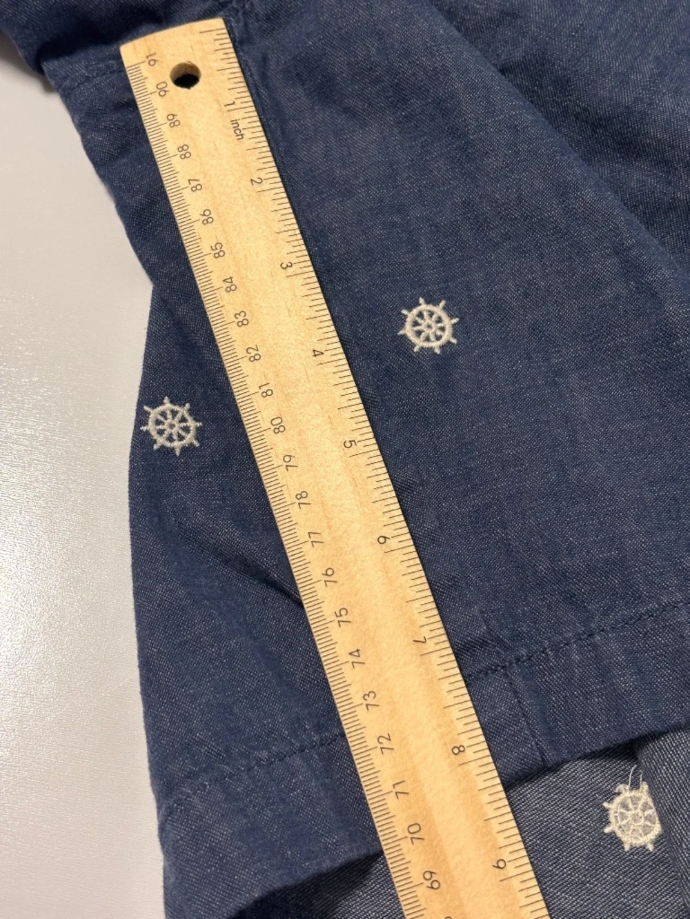 Mens Navy J.Crew Chino Short with Boat Helm Embroidery Size 35